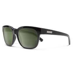 Suncloud Affect Sunglasses Polarized in Black with Grey Green